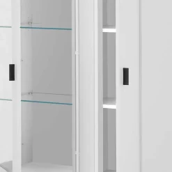 Weißer Vitrinenschrank mit LED Beleuchtung - Tirol^Wohnen Best