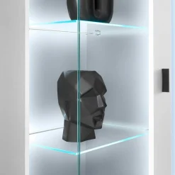 Weißer Vitrinenschrank mit LED Beleuchtung - Tirol^Wohnen Best