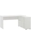 Weißer Winkel Schreibtisch mit Regal - Empire^Wohnen New