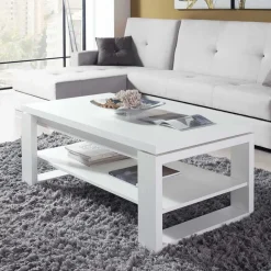 Wohnen Weißer Wohnzimmertisch Mercana mit Tischplatte klappbar