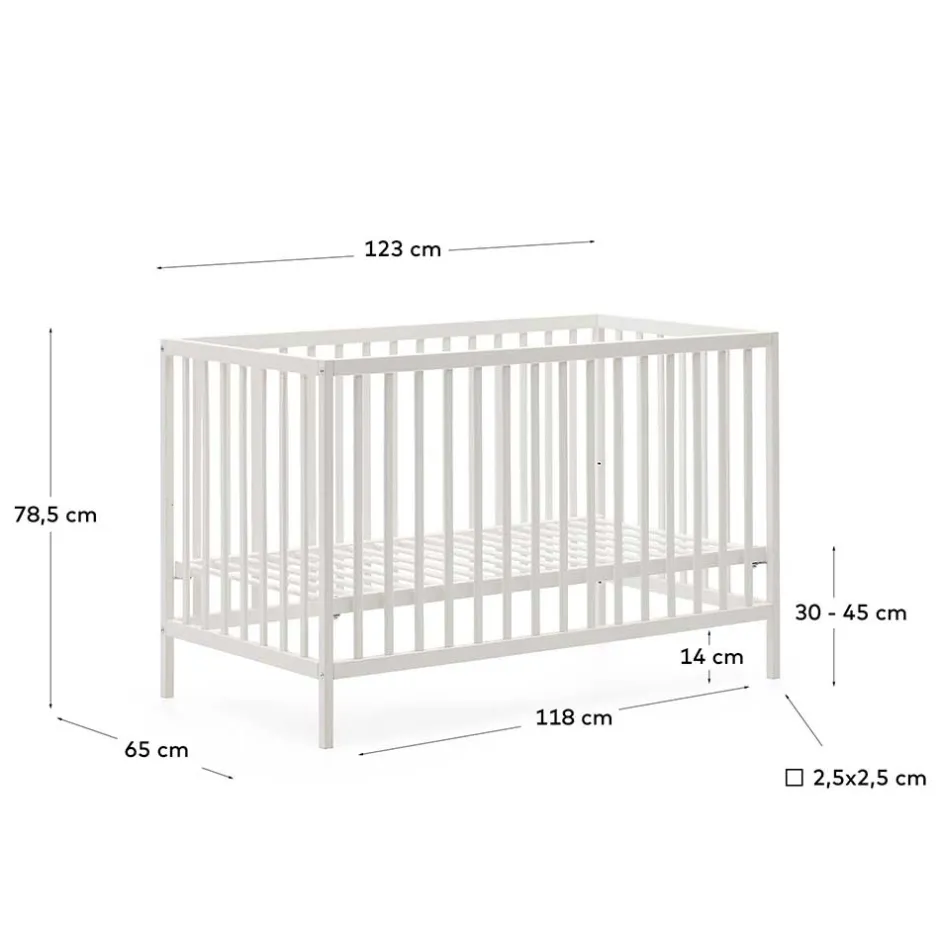 Weißes Babybett mit Rundum-Gitter - Tijong^Wohnen Outlet