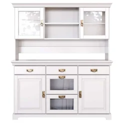 Wohnen Weißes Buffet Schrank aus Kiefer massiv - Akbelev