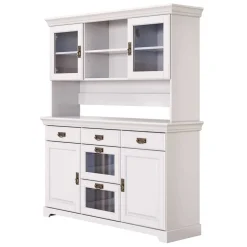 Wohnen Weißes Buffet Schrank aus Kiefer massiv - Akbelev