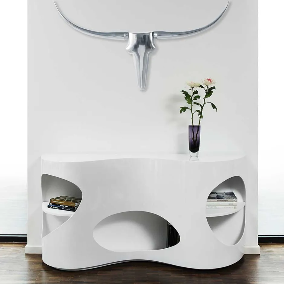 Weißes Design Hochglanzregal mit 5 Fächern - Scarula^Wohnen Best