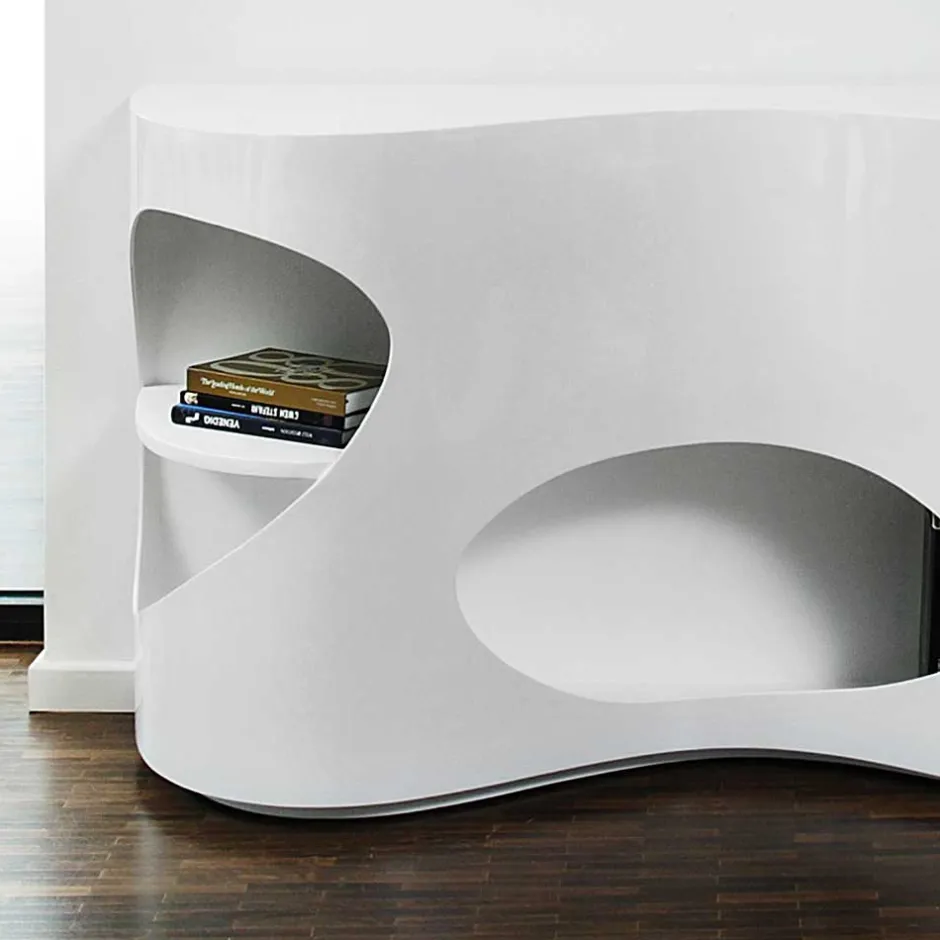 Weißes Design Hochglanzregal mit 5 Fächern - Scarula^Wohnen Best