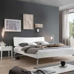 Wohnen Weißes Designbett in 140x200 cm - Shuffle