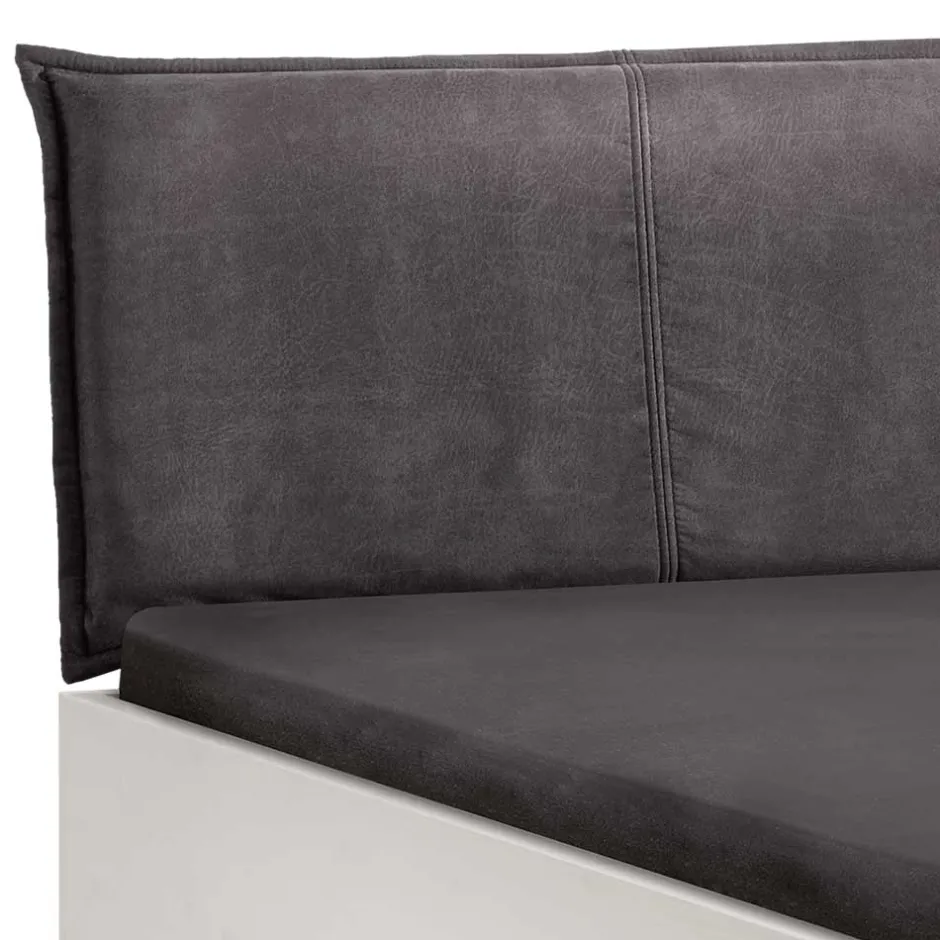 Weißes Designbett mit Stoff-Kopfteil - Fanos^Wohnen Clearance