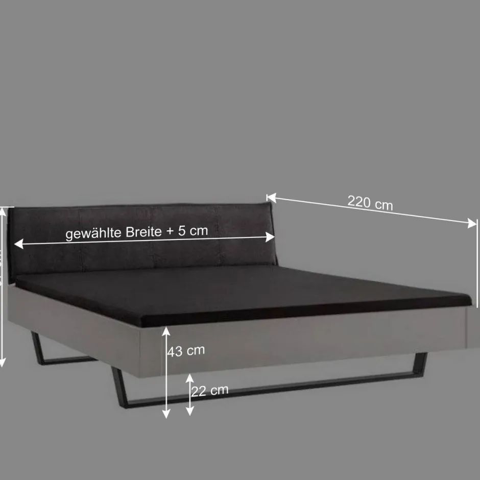 Weißes Designbett mit Stoff-Kopfteil - Fanos^Wohnen Clearance