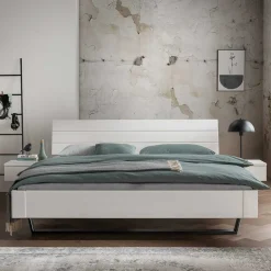 Wohnen Weißes Doppelbett aus Kiefer Massivholz - Lardias