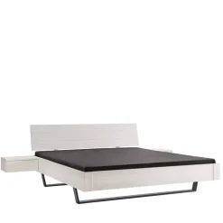 Wohnen Weißes Doppelbett aus Kiefer Massivholz - Lardias