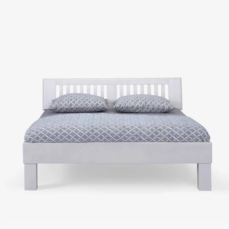 Weißes Doppelbett Calicantas aus Buche Massivholz^Wohnen Discount