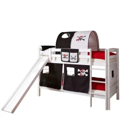 Kinder Wohnen Weißes Doppelstockbett Pirat mit Rutsche - Cosenza