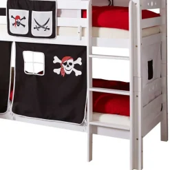 Kinder Wohnen Weißes Doppelstockbett Pirat mit Rutsche - Cosenza