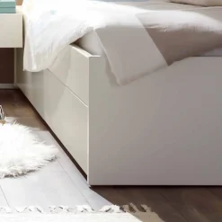 Wohnen Weißes Einzelbett Haniata aus MDF