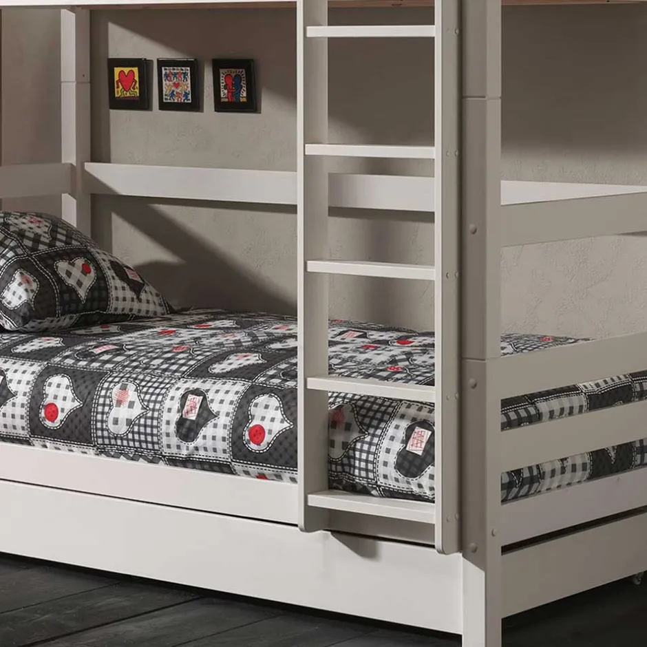 Weißes Etagenbett mit Ausziehbett - Sun^Wohnen Best