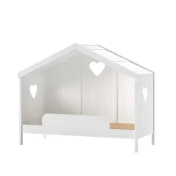 Kinder Wohnen Weißes Hausbett dreiseitig geschlossen - Grandory