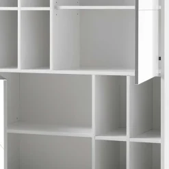 Weißes Highboard mit 8 Fächern & 2 Türen - Enkraja^Wohnen