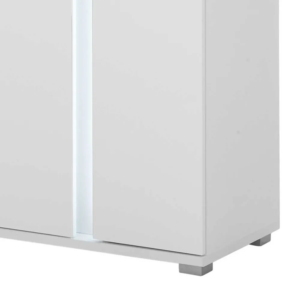 Wohnen Weißes Highboard mit LED Beleuchtung - Tirol