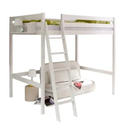 Kinder Wohnen Weißes Hochbett in 90x200 oder 140x200 - Kerfa