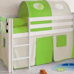 Weißes Hochbett mit Rutsche & Turm - Fegura^Wohnen Discount