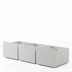 Kinder Wohnen Weißes Hochbett niedrig mit Hängeregal - Azuro