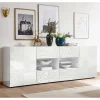 Wohnen Weißes Hochglanz Sideboard 241 cm breit - Vascaub