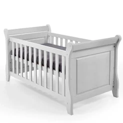 Weißes Holz Babybett inklusive Umbauseiten - Satumare^Wohnen Outlet