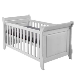 Weißes Holz Babybett inklusive Umbauseiten - Satumare^Wohnen Outlet