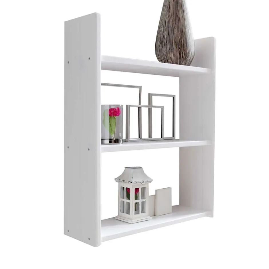 Wohnen Weißes Holz Hängeregal mit 60 cm Breite - Grenvana