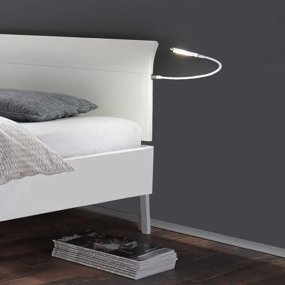 Wohnen Weißes Holzbett Buche Gachias mit Kopfteil