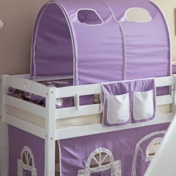 Weißes Holz-Hochbett für Kinder mit Rutsche - Nicrobar^Wohnen Clearance