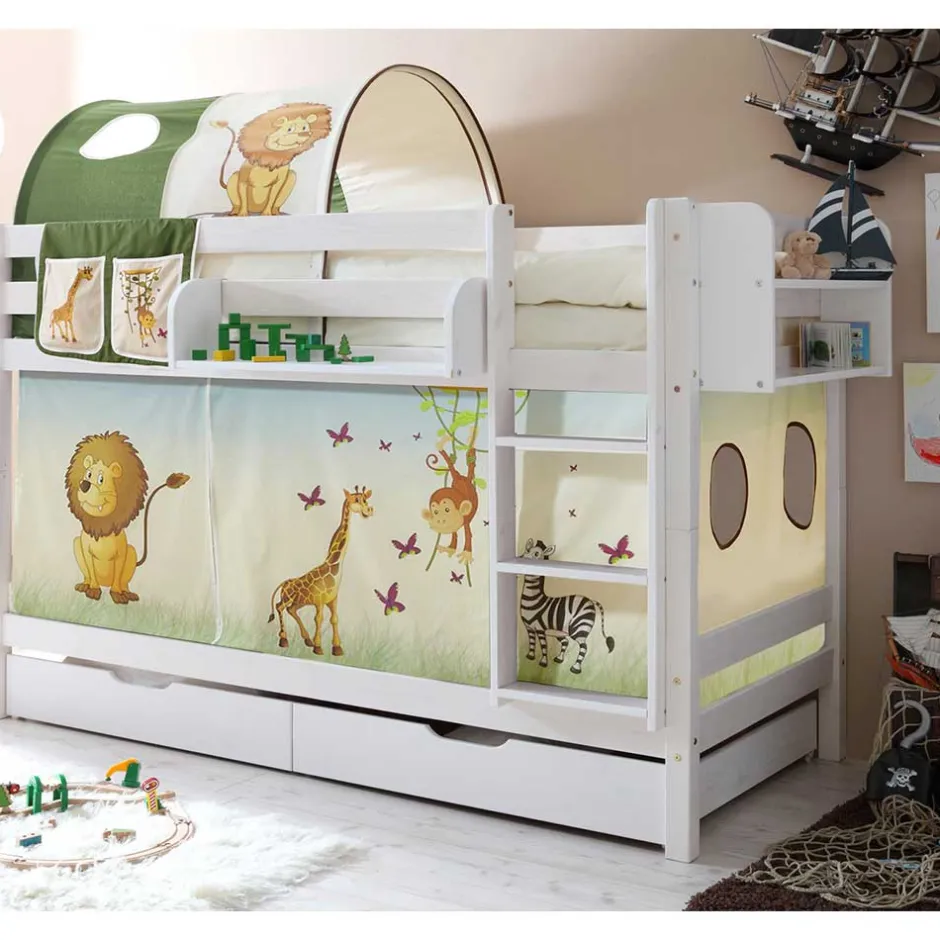 Weißes Kiefernholz Etagenbett mit Stauraum - Vionna^Wohnen Best