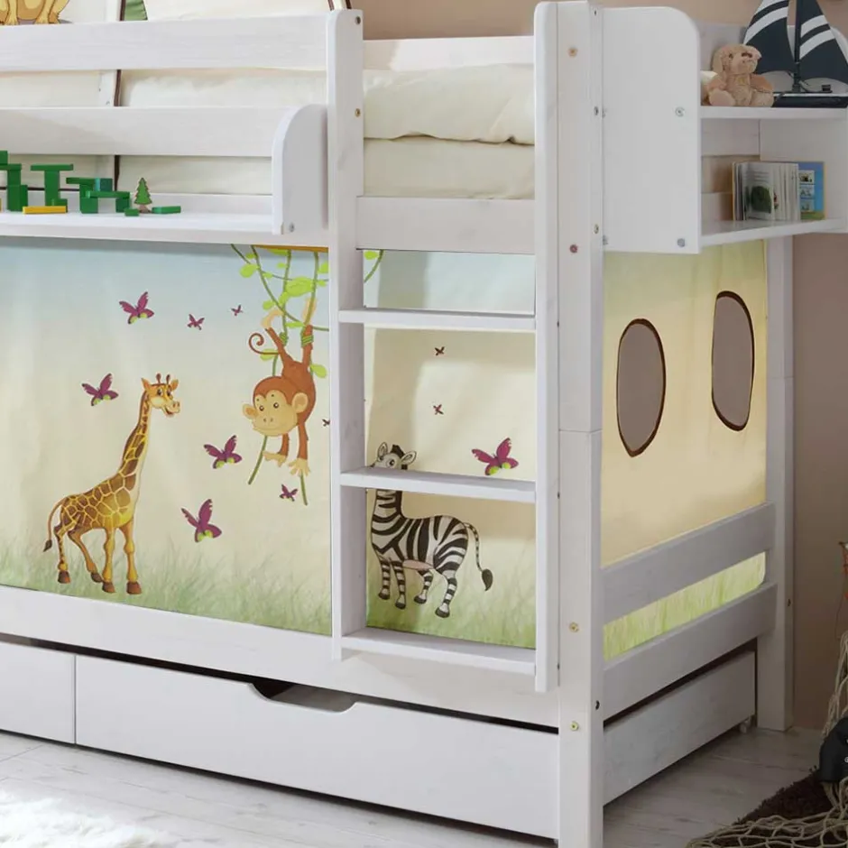 Weißes Kiefernholz Etagenbett mit Stauraum - Vionna^Wohnen Best