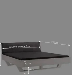 Weißes Kiefernholz-Bett mit Holzkufen - Ondeon^Wohnen