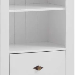 Kinder Wohnen Weißes Kinder Standregal mit 2 Schubladen - Satumare