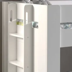 Kinder Wohnen Weißes Kinder-Hochbett im Hütten Design - Renus