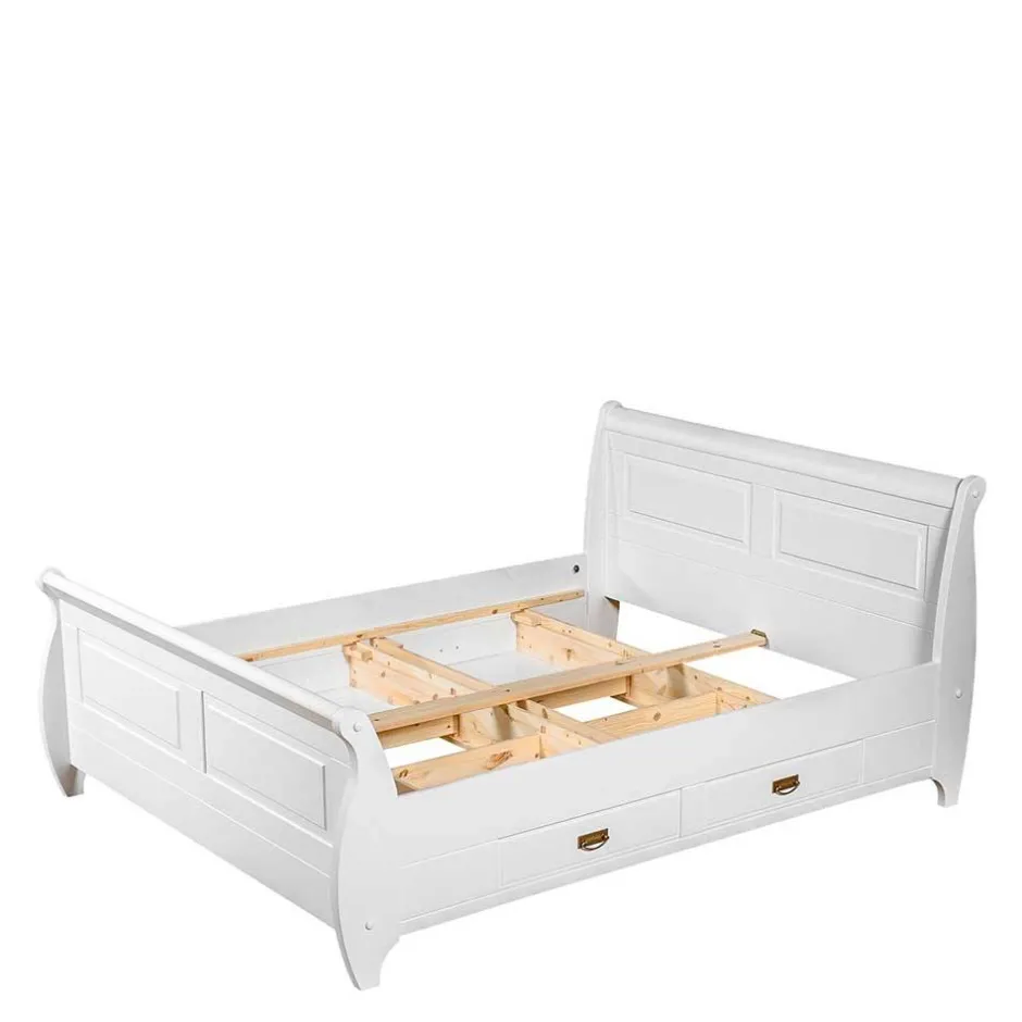 Weißes Landhausbett mit Schubladen - Presto^Wohnen Best