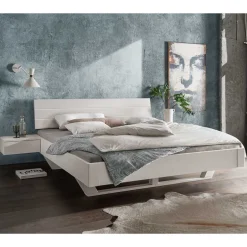 Wohnen Weißes Massivholzbett mit Kufen - Odrato