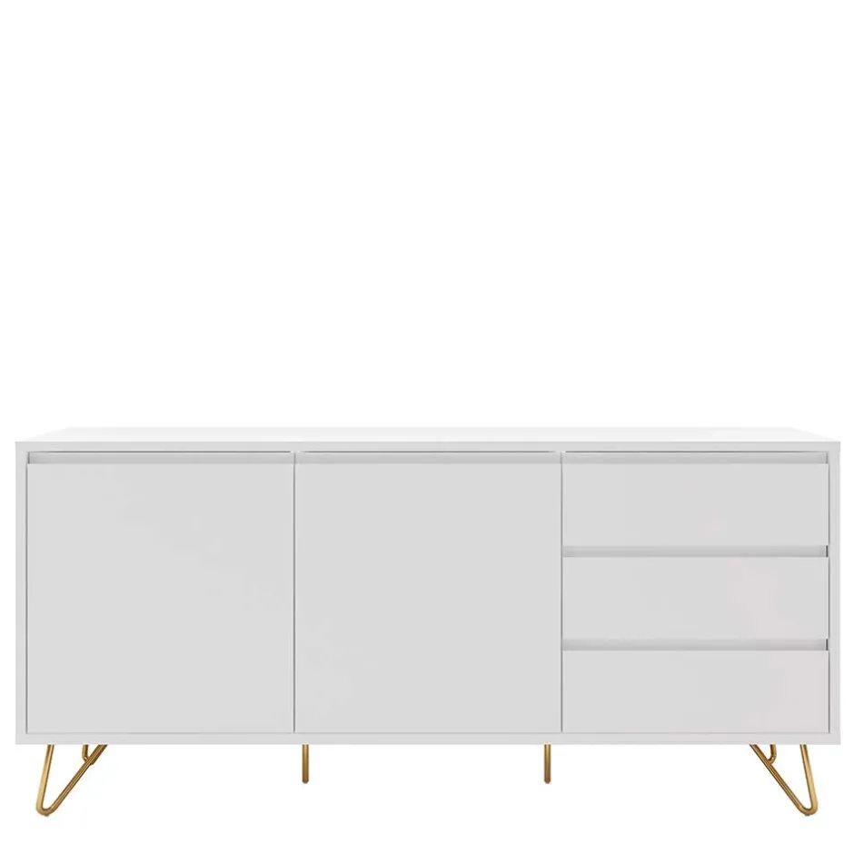 Weißes Sideboard 150cm mit Haarnadel Beinen - Donny^Wohnen New