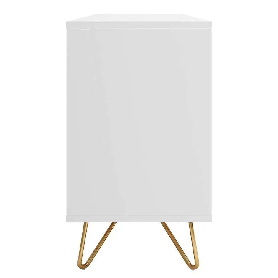 Weißes Sideboard 150cm mit Haarnadel Beinen - Donny^Wohnen New