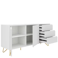 Weißes Sideboard 150cm mit Haarnadel Beinen - Donny^Wohnen New
