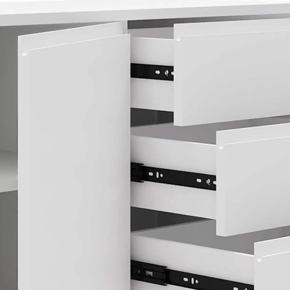 Weißes Sideboard 150cm mit Haarnadel Beinen - Donny^Wohnen New