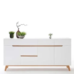 Weißes Sideboard Maiky mit Griffmulden^Wohnen Hot