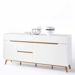 Weißes Sideboard Maiky mit Griffmulden^Wohnen Hot