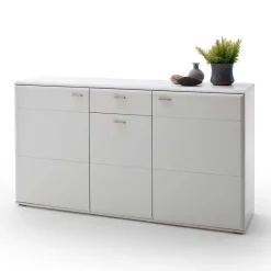 Wohnen Weißes Sideboard mit Sockelgestell - Hazime