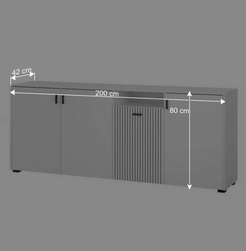 Wohnen Weißes Sideboard mit zwei Metern Breite - Dualkos