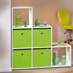 Weißes Stufenregal mit 6 Fächern - Sympatia^Wohnen Discount