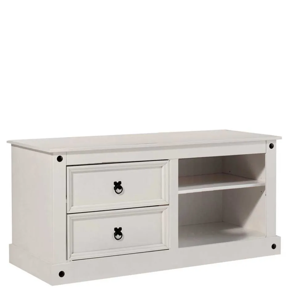 Weißes TV Board im Landhaus Design - Segrino^Wohnen