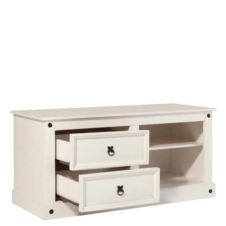 Weißes TV Board im Landhaus Design - Segrino^Wohnen