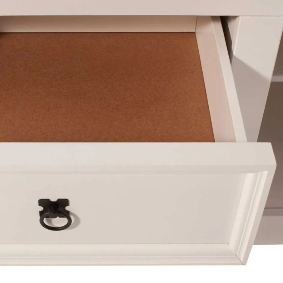 Weißes TV Board im Landhaus Design - Segrino^Wohnen